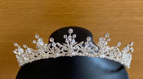 SIlver tiara with diamante and crystal