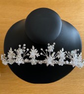 Silver tiara with diamante and crystal - 35mm