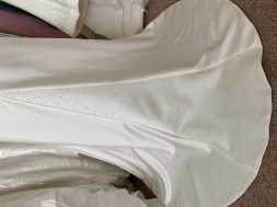 Hermione halter neck wedding dress in ivory matte satin